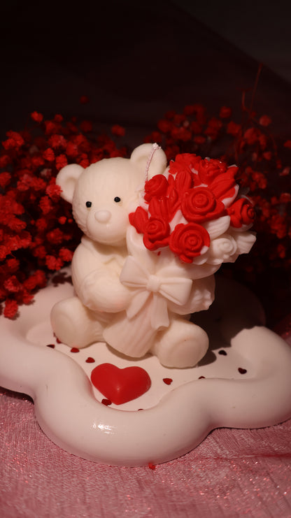 Valentine's - Ursinho c/ramo de flores