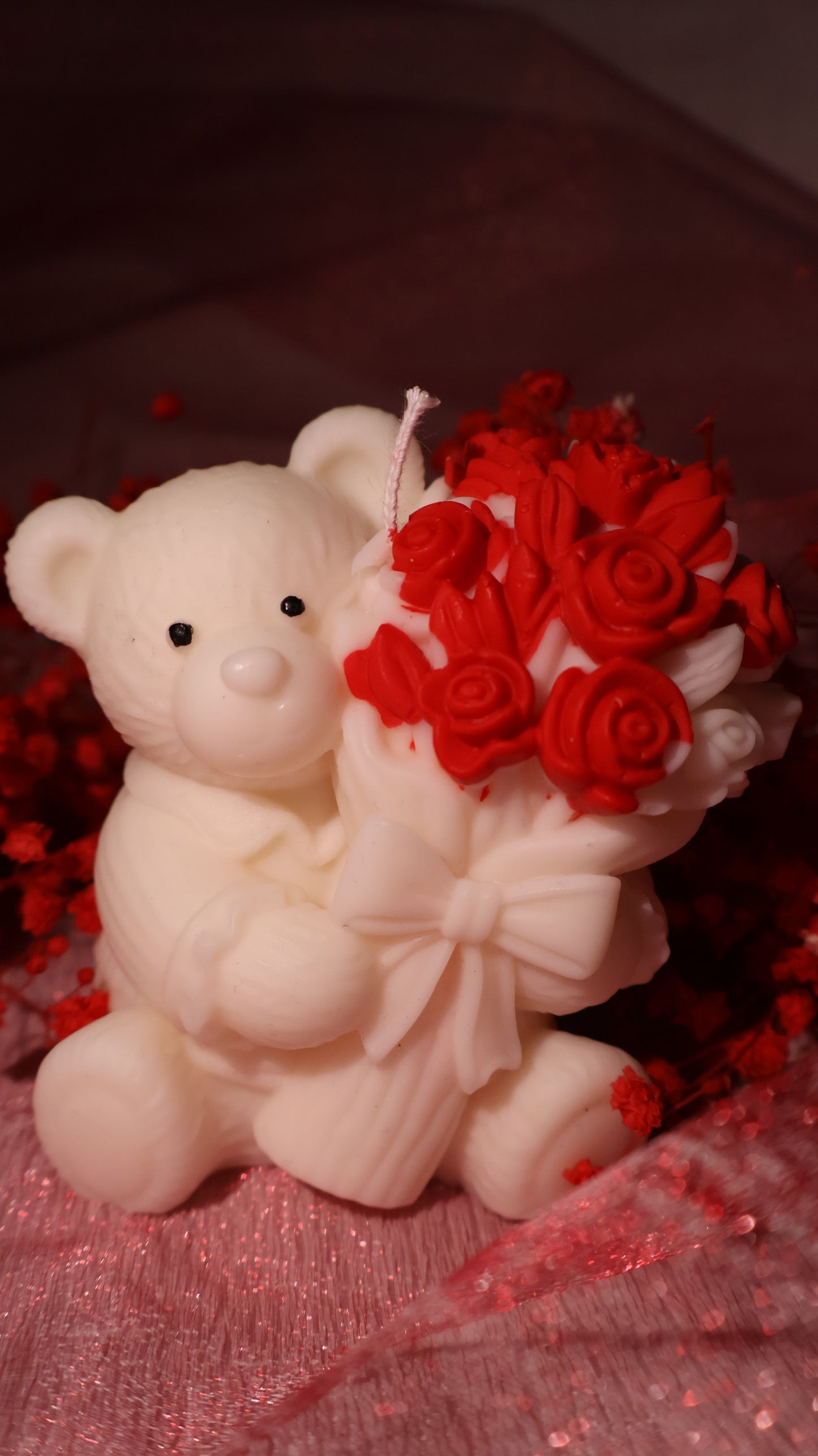 Valentine's - Ursinho c/ramo de flores