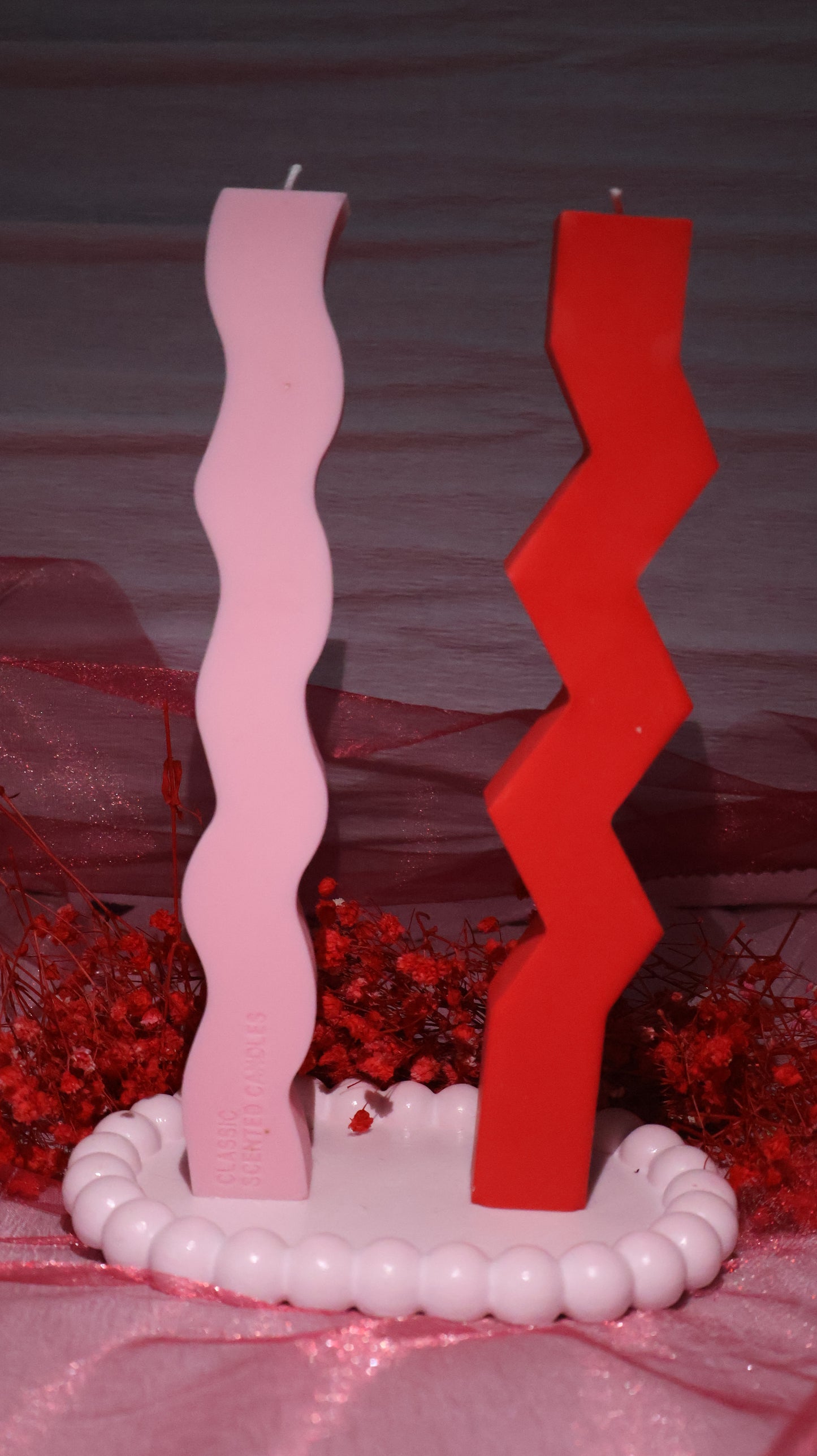 Valentine's - Velas de pilar ZigZag